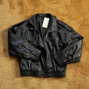 Faux Leather Bomber Jacket - Zara